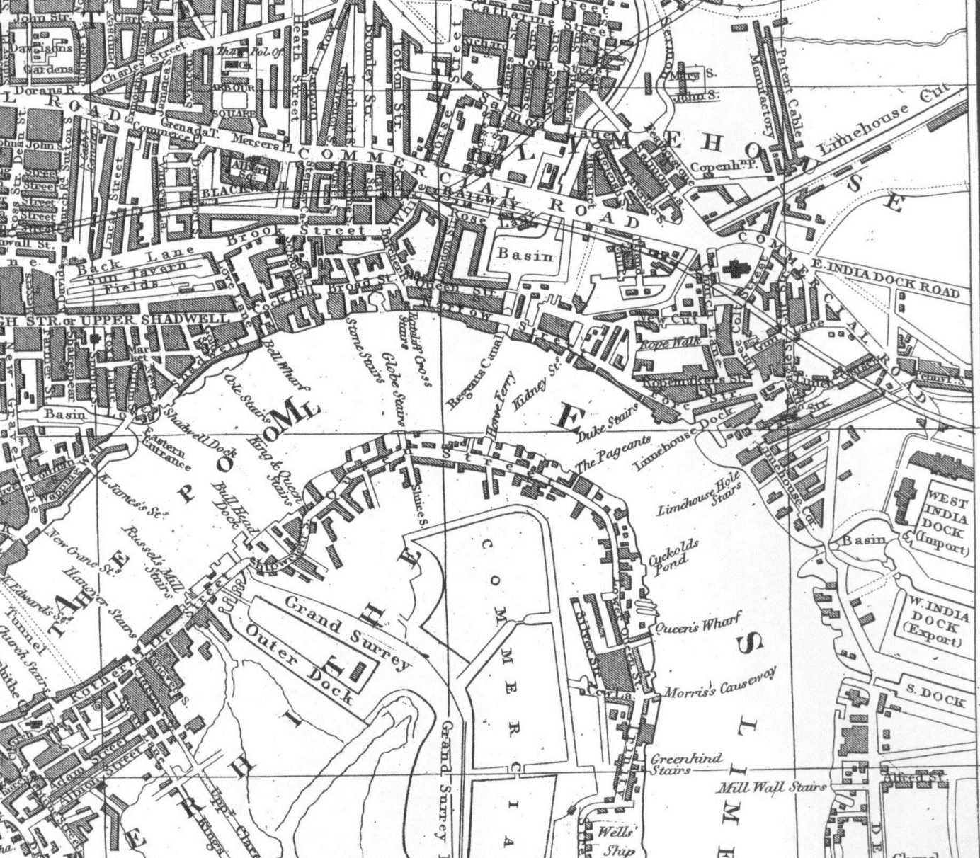Watkins Commercial & General London Directory, Map of London 1852